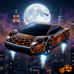 🎃 Flying Tesla Roadster: New York icon