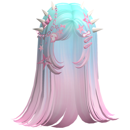♡ Scene Spiky Straight Hair (Cotton Candy)