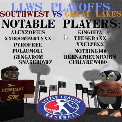 LLWS Poster (Southwest vs Great Lakes) Roblox decal