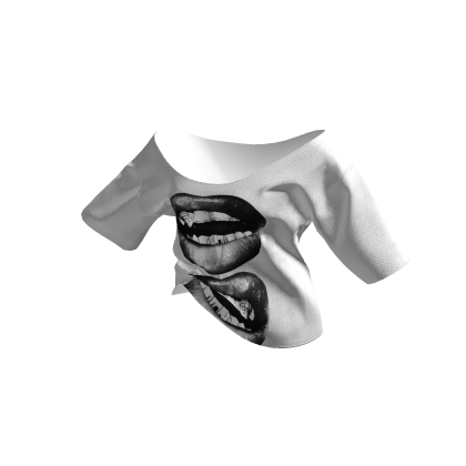Lips Graphic Off-Shoulder Blouse