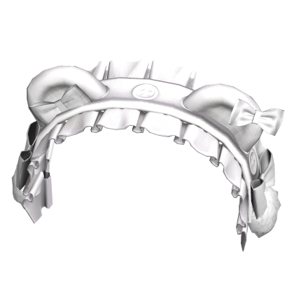Kawaii Cute Bear Headband w Ruffles White
