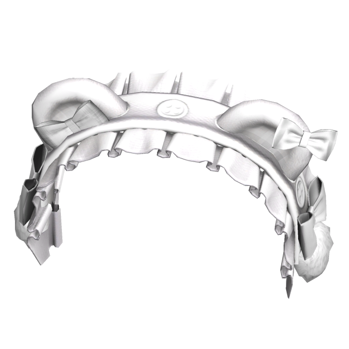 Kawaii Cute Bear Headband w Ruffles White