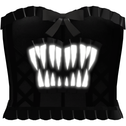 (GLOWING) black emo gothic ruffled monster corset 
