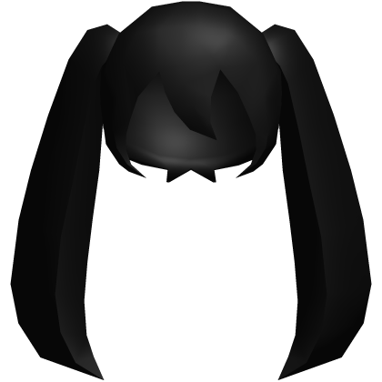 wii mii low poly ♡ anime high pigtails 𑣲 black Roblox item