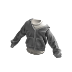 ardor* - open zip hoodie w/shirt (grey)