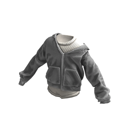 ardor* - open zip hoodie w/shirt (grey)