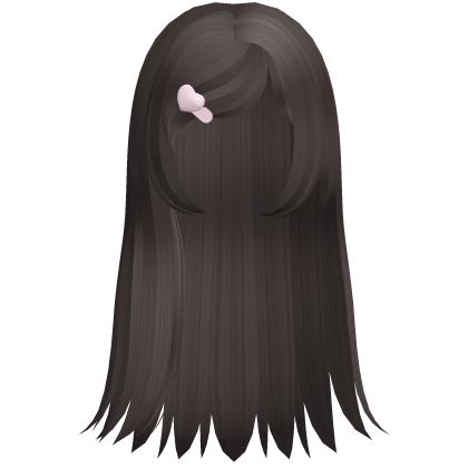 ♡ : sweet dark brown valentines long straight hair Roblox item