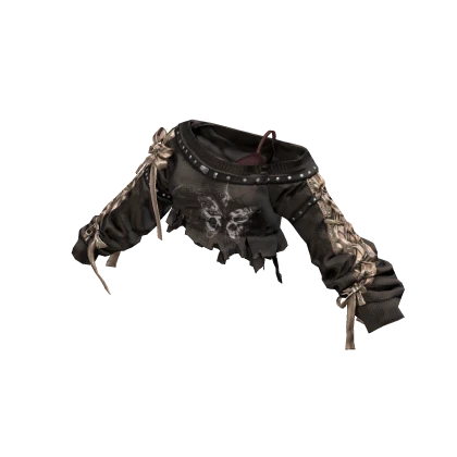 Cozy y2k off shoulder sweater w/ tank (BrownBeige) Roblox item render