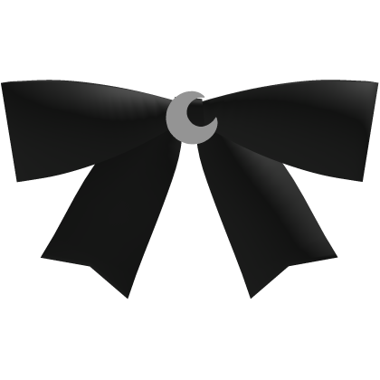 ♡ . ꒱ black kawaii moon hair bow Roblox item