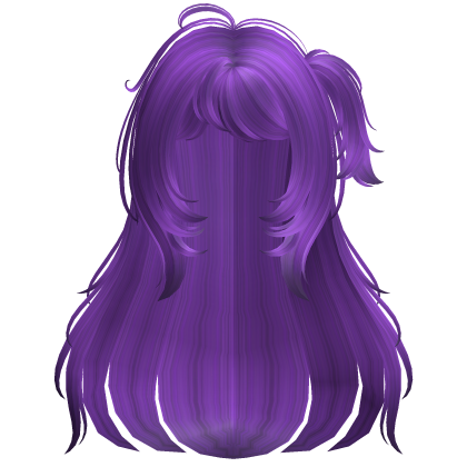 Cute Anime Side Ponytail Hair w/ Bangs (Purple) Roblox item