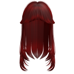 Red Straight Hair W Bangs