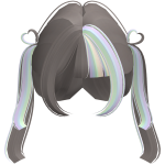 [FREE] : brown hair pigtails hearts mixed w rainbw