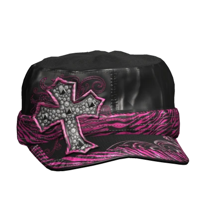Purple Zebra Scene Cross Cap Grunge 2000s Y2K | Roblox Item