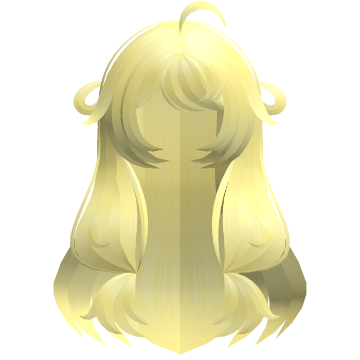 yellow adorable poofy long moe hair