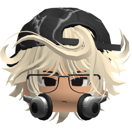 Grunge Moe Light Blonde Wavy Hair /w Hat & Glasses