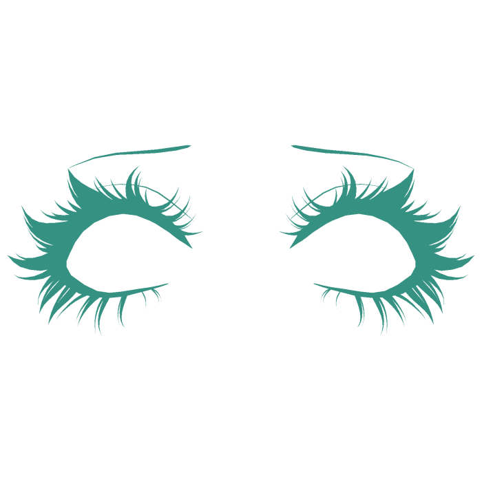 Cute detailed Eyelashes in Teal