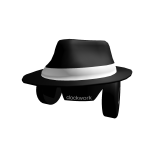 Fedora + Shades + Headphones Black + white