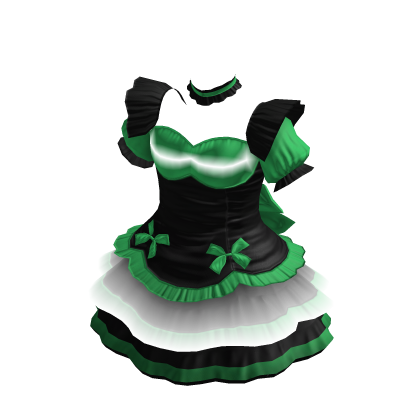 Maid Dress | Black & Jade Green thumbnail