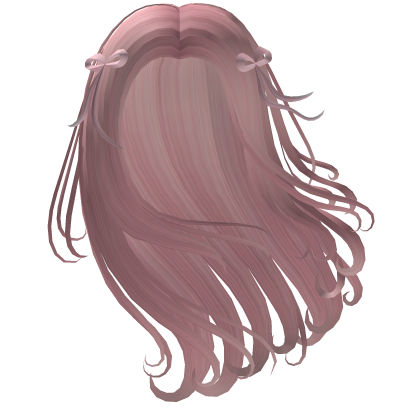 Cute Windy long Hair with bows in pink Roblox item