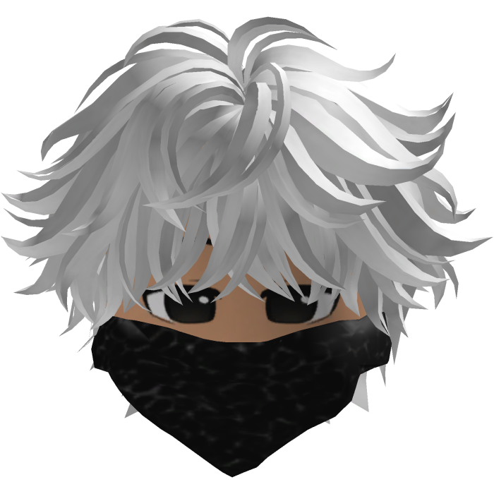 Anime Cute Hair with Y2K Mask (White) 