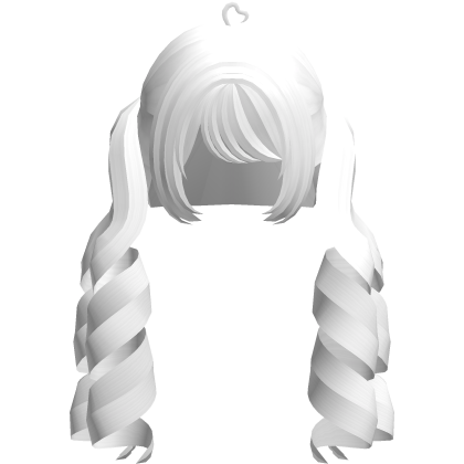 split white dollete curly pigtails Roblox item