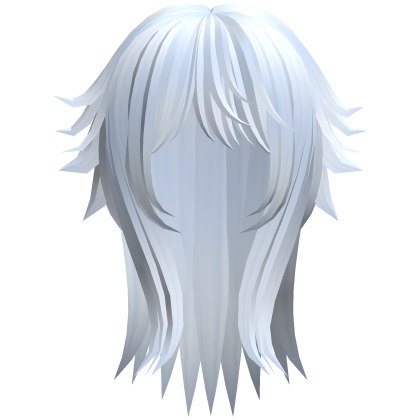 cute messy long moe hair with tufts in blue