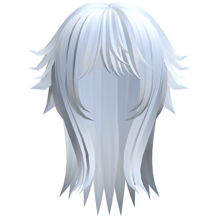 cute messy long moe hair with tufts in blue