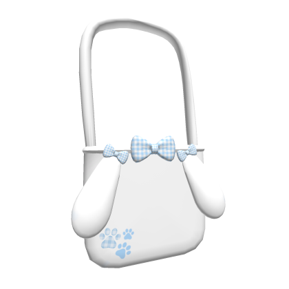 Kawaii Blue Plaid Bunny Tote Bag