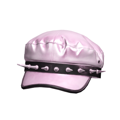 Pink Chrome Spiked Military Cadet Cap