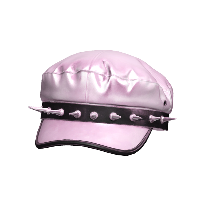 Pink Chrome Spiked Military Cadet Cap