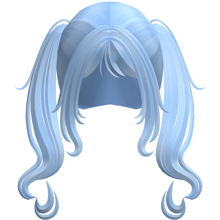 Swirly Curled Long Pigtails (Blue)