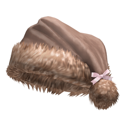Christmas Fawn Santa Hat w/ Bow (Brown & Pink)