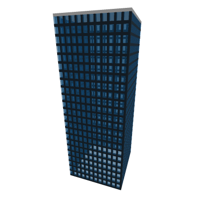 skyscraper with dark transparent roof