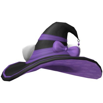 Cute Kitty Witch Hat Purple