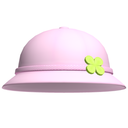 ♡ ꒰ light pink clover bucket hat w/ pink band ꒱ ♡ Roblox item