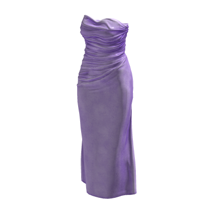 Purple Long Silk Slim Satin Gown Dress