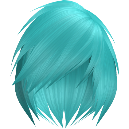 emo scene vkei teal short moe hair