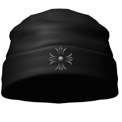 Black Chrome Cross Beanie
