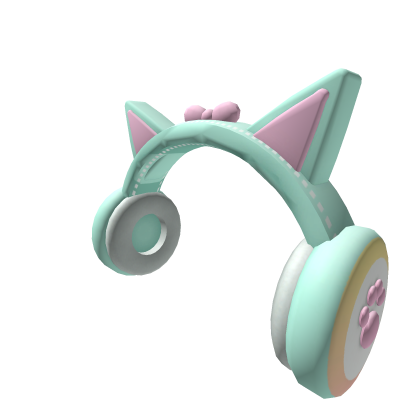 Kitty Paw Glow Headphones - Mint Cream