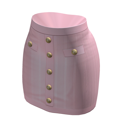 Gold-Button vintage designer Knit Skirt | Pink thumbnail