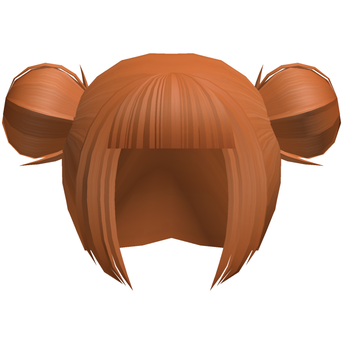 orange blunt bangs messy buns