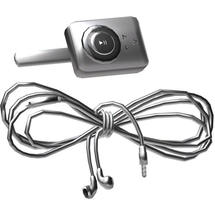 Silver Grey Metal MP3 Player Wired Earphones Clips