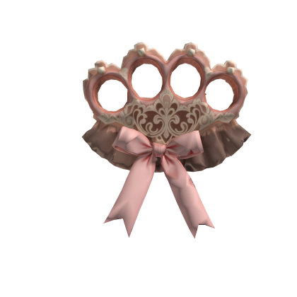 Pink Lacey Coquette Brass Knuckle Bow Hair Clip Roblox item