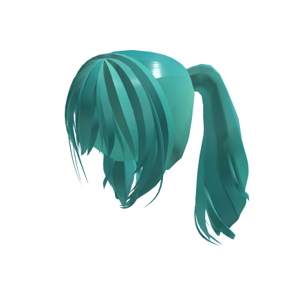Messy Twintails Hair green shine metallic Roblox item