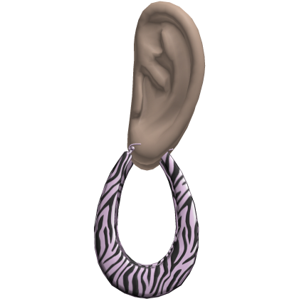 Purple Zebra 2000s Teardrop Earrings Ears