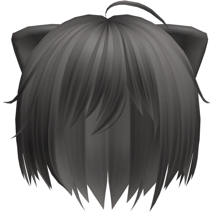 cute messy emo vkei catboy hair in grey