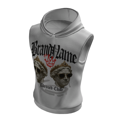 White Sleeveless Hoodie thumbnail