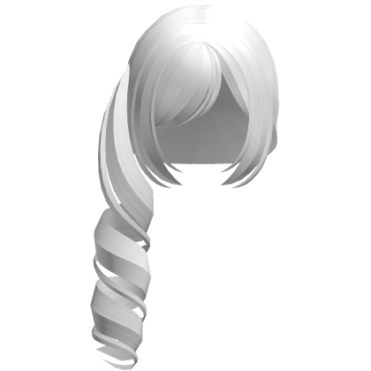 🤍 kawaii curly side ponytail white