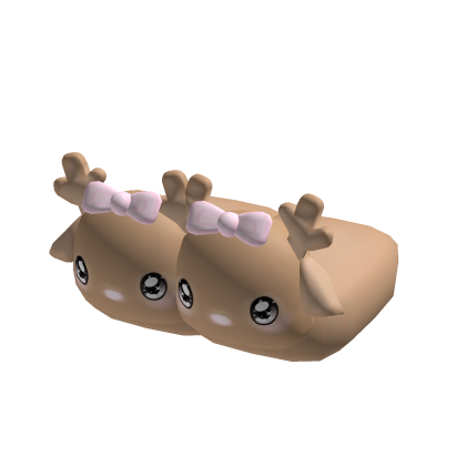 cute winter pink christmas reindeer slippers