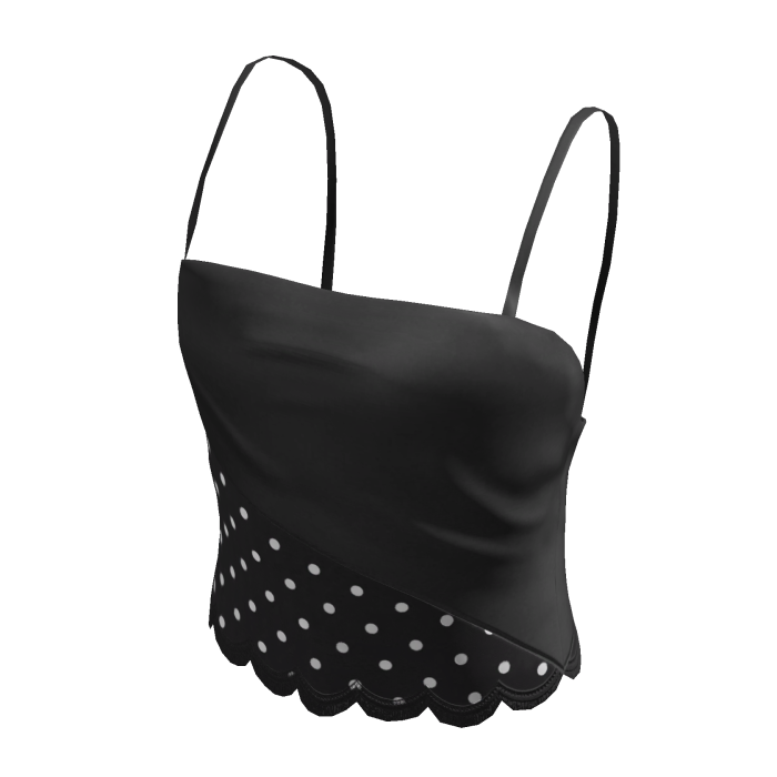 Cami Top Black White Polka Dot 
